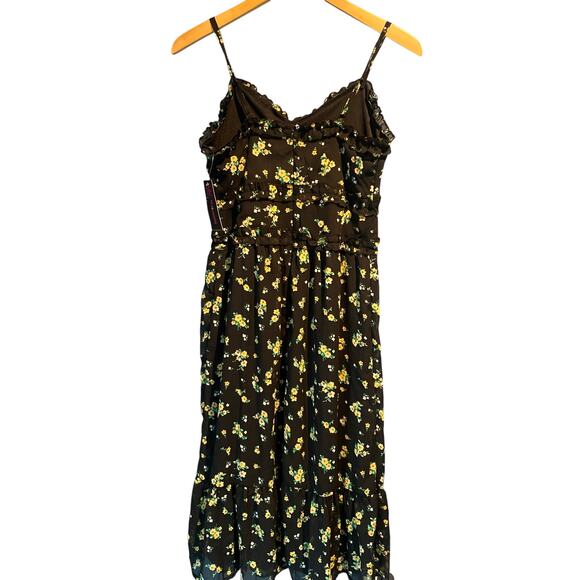 Cottage Whimsygoth floral sleeveless dress Black Yellow NWT No Boundaries Small - Picture 1 of 9